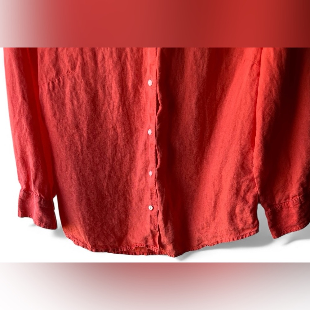 Talbots Orange Button-Down Shirt - Picture 7 of 10